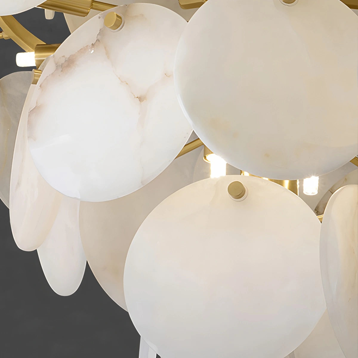 Antizer Modern Round Shell Marble Chandelier