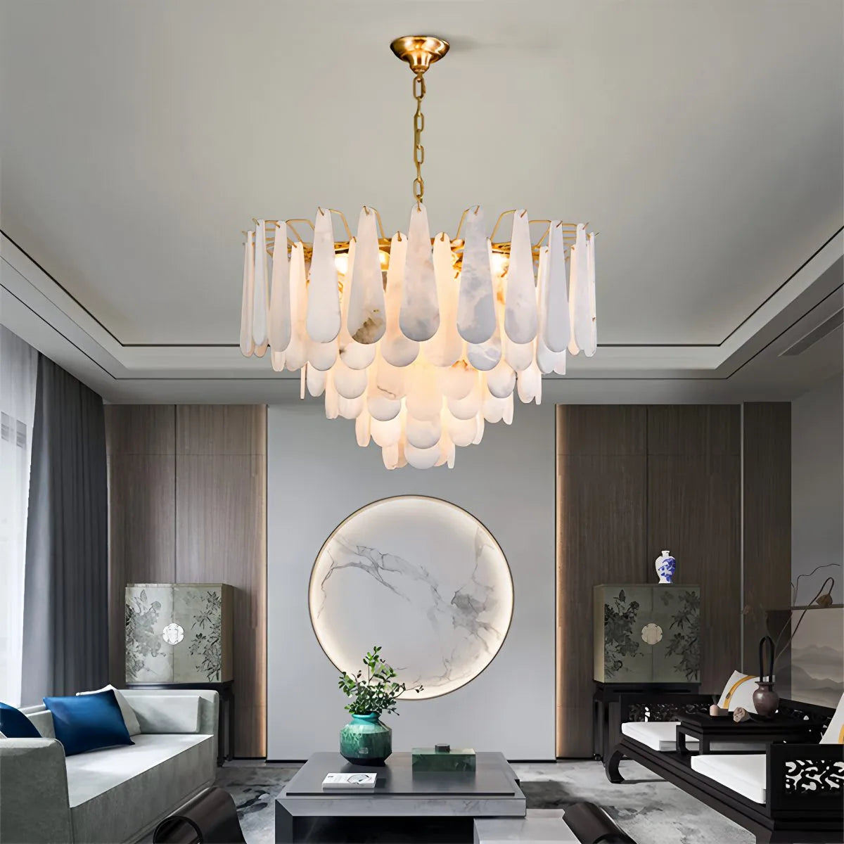 Antizer Modern Luxury Multi-layer Marble Chandelier