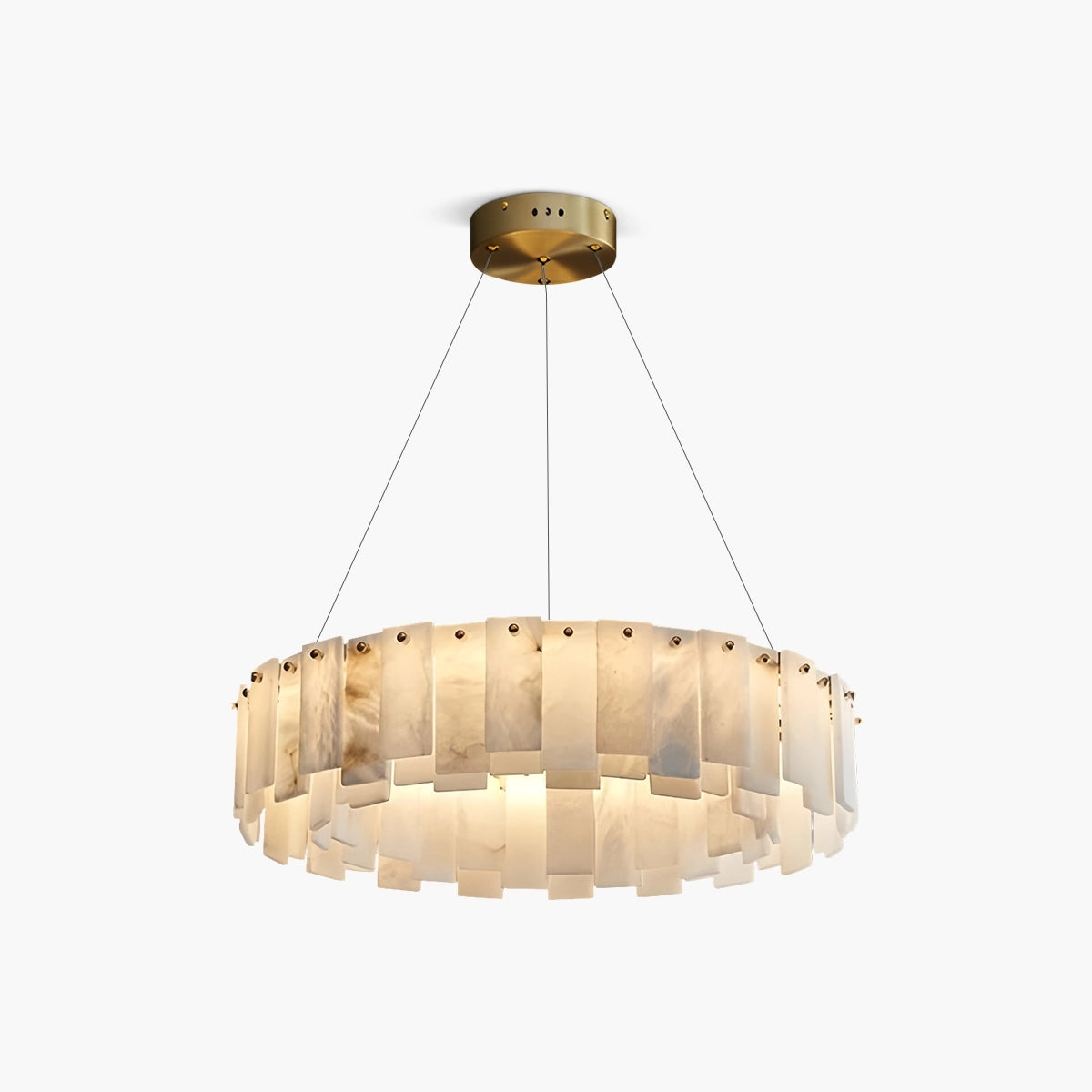 Antizer Modern Ring Spanish Alabaster Chandelier for Living Room