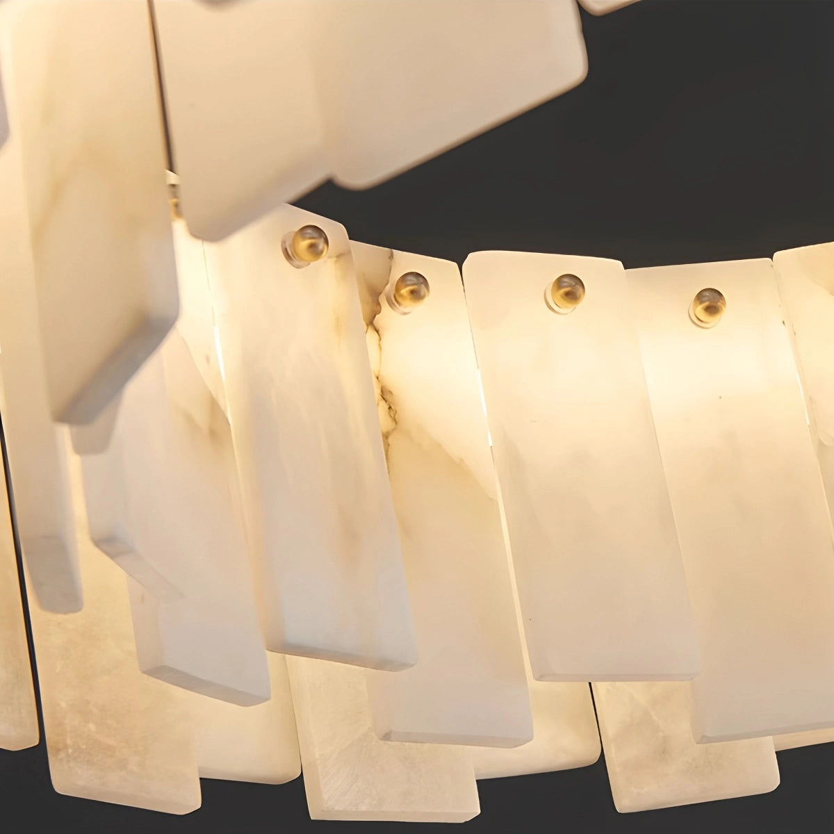 Antizer Modern Ring Spanish Alabaster Chandelier for Living Room