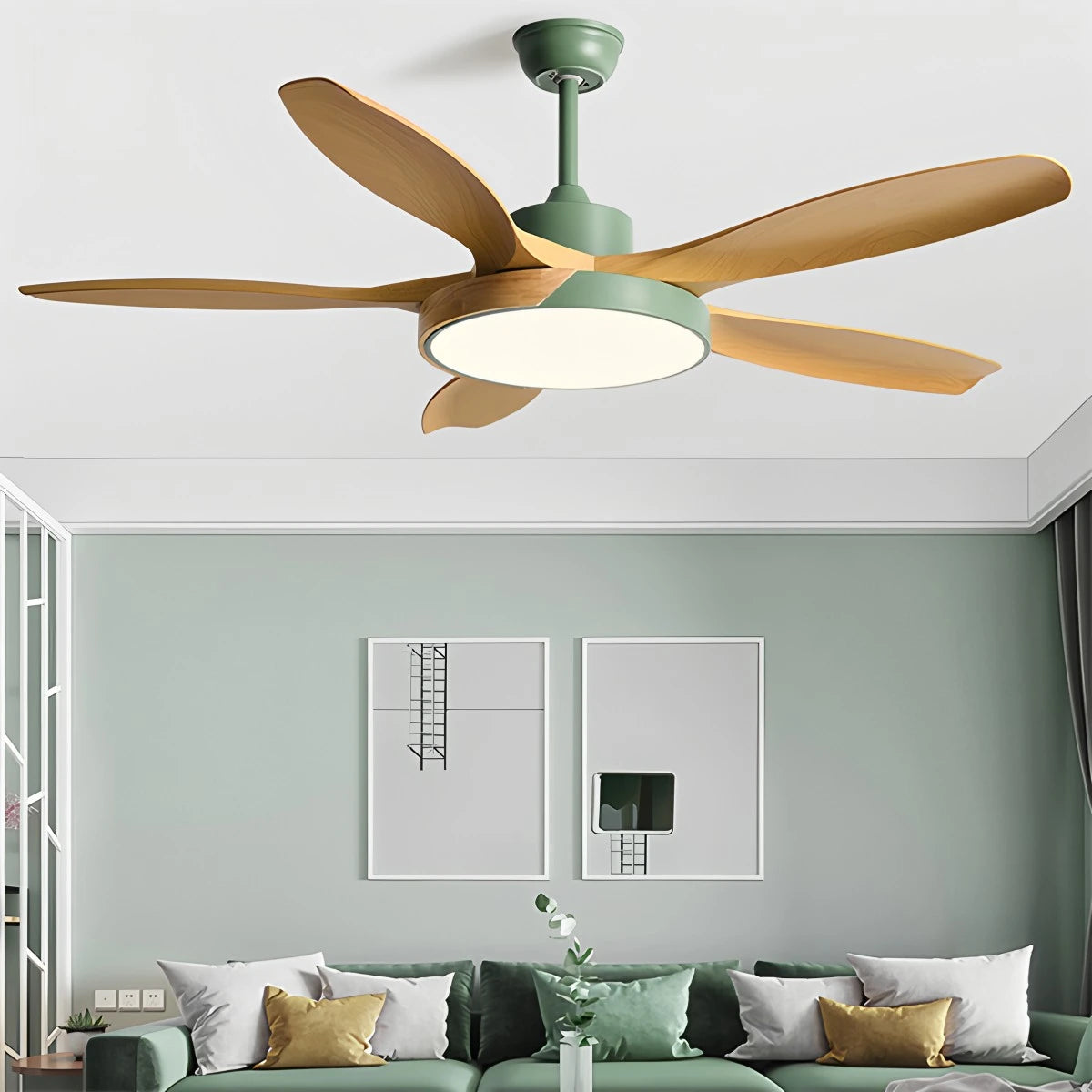 Antizer Nordic Living Room Ceiling Fan with Light