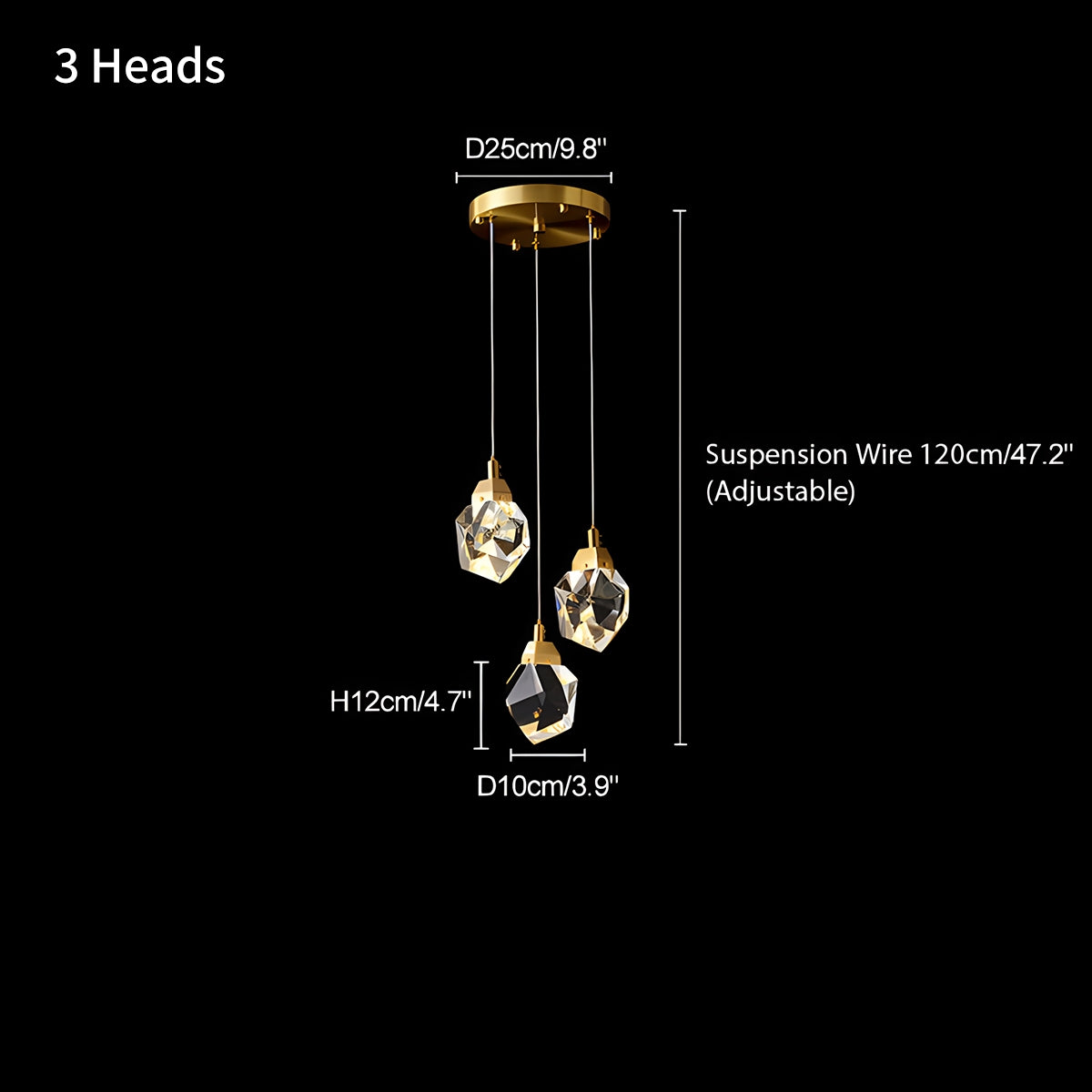 Antizer Rock Crystal Rain Chandelier for Living Room