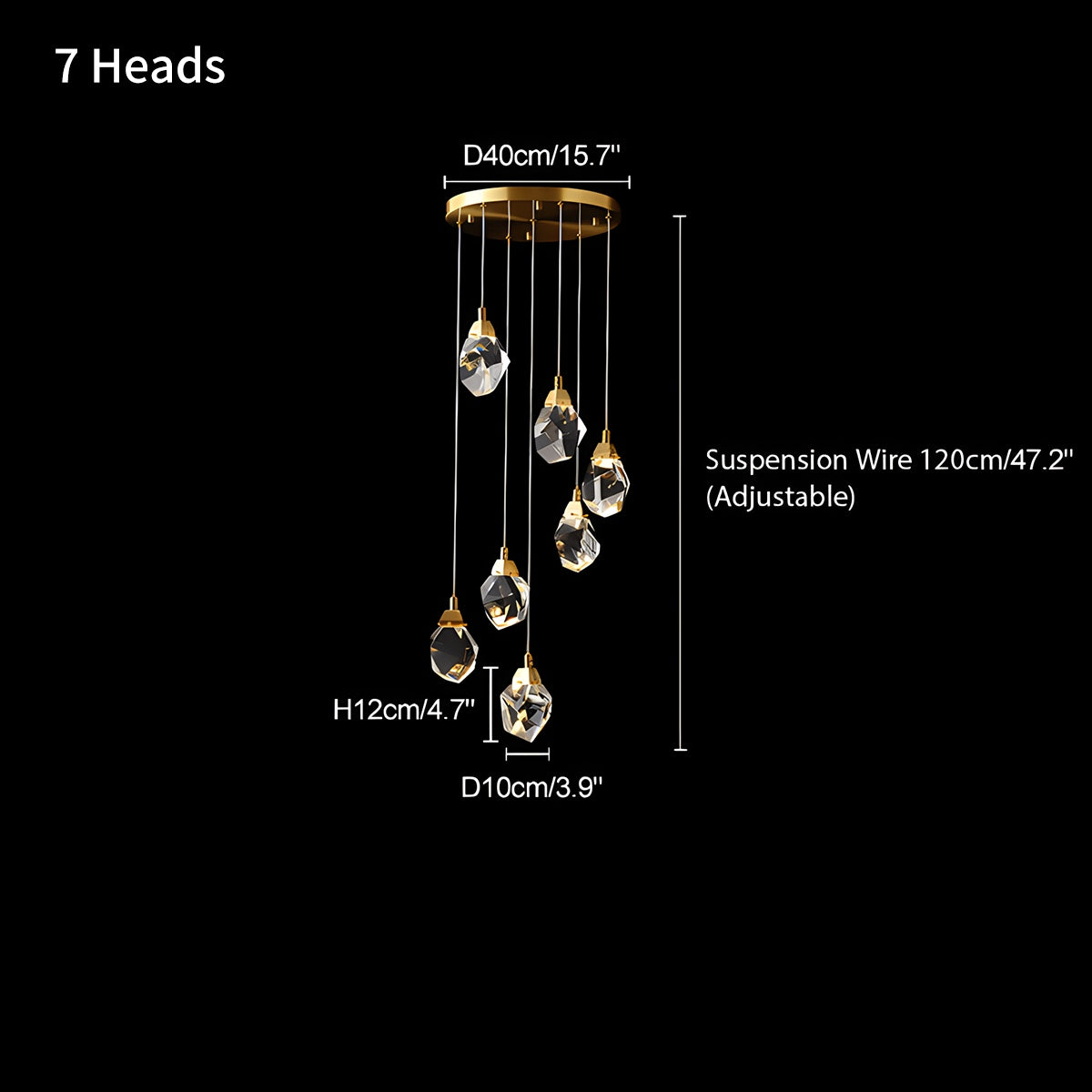 Antizer Rock Crystal Rain Chandelier for Living Room