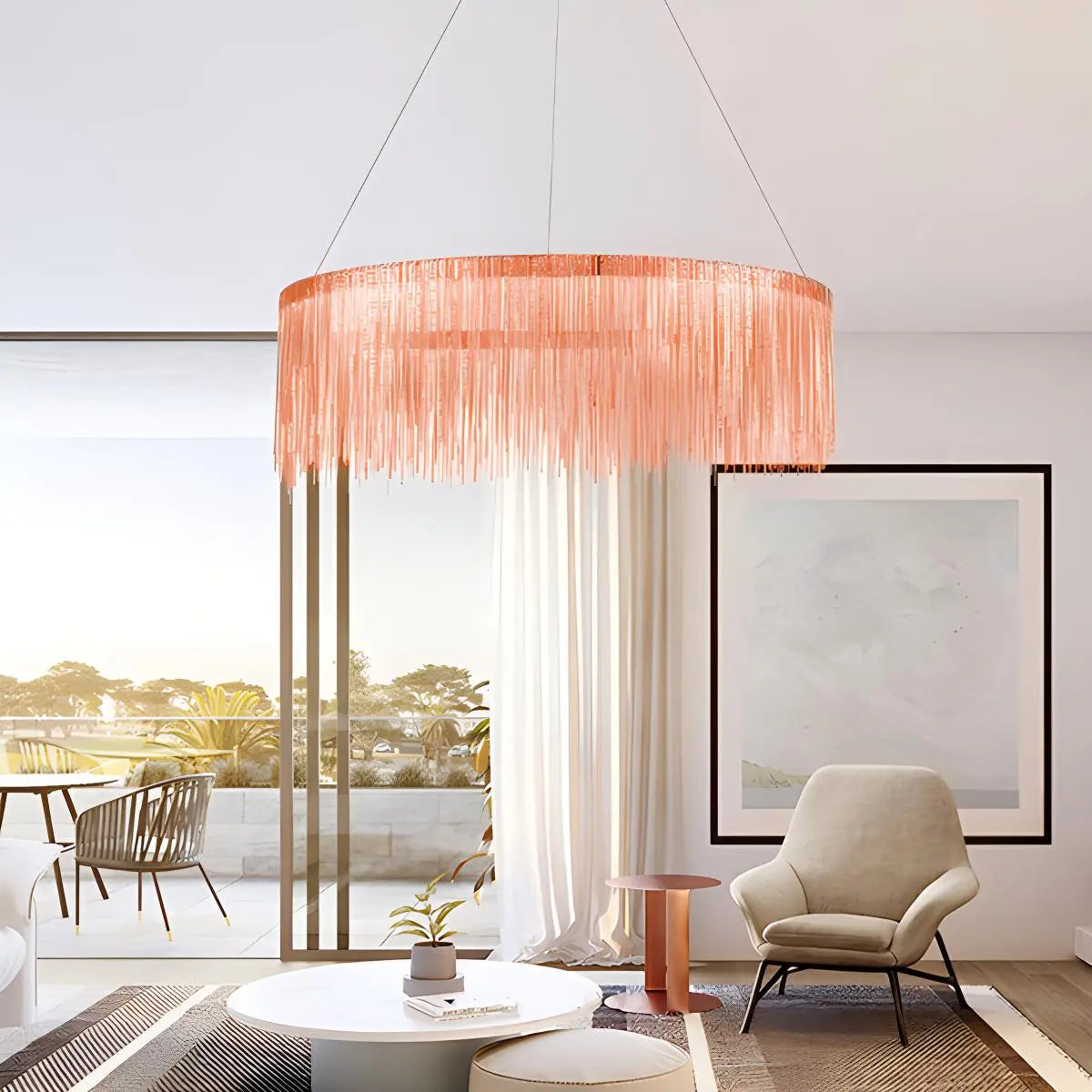 Antizer Modern Art Decor Tassel Chandelier