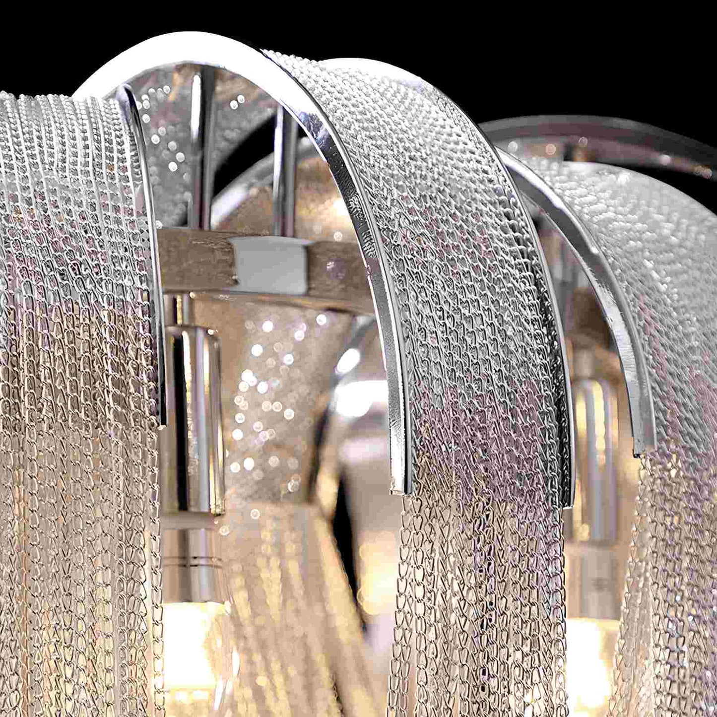 Antizer Aluminum Tassel Chandelier for Living Room