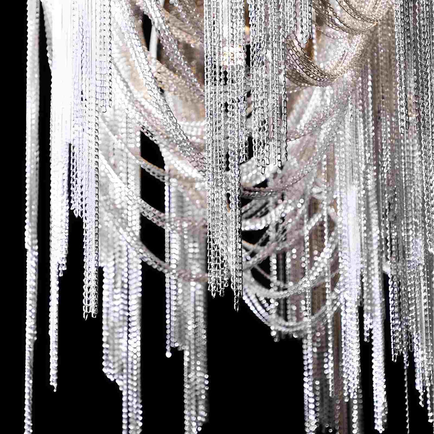 Antizer Aluminum Tassel Chandelier for Living Room