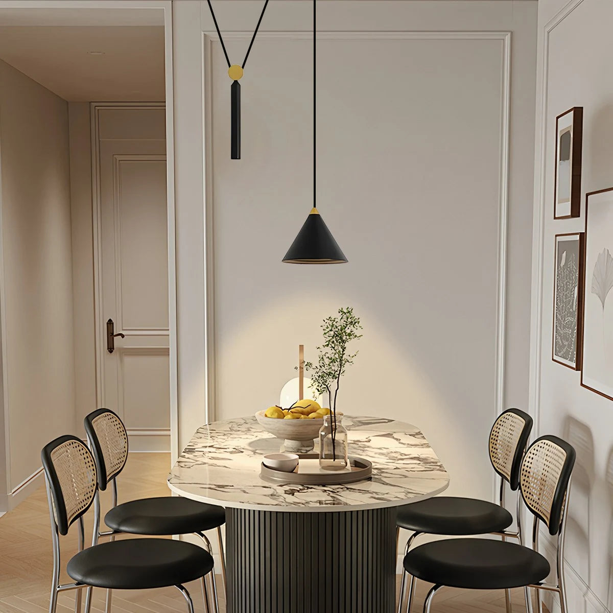 Antizer Cone Counterweight Pulley Swag Pendant Lamp