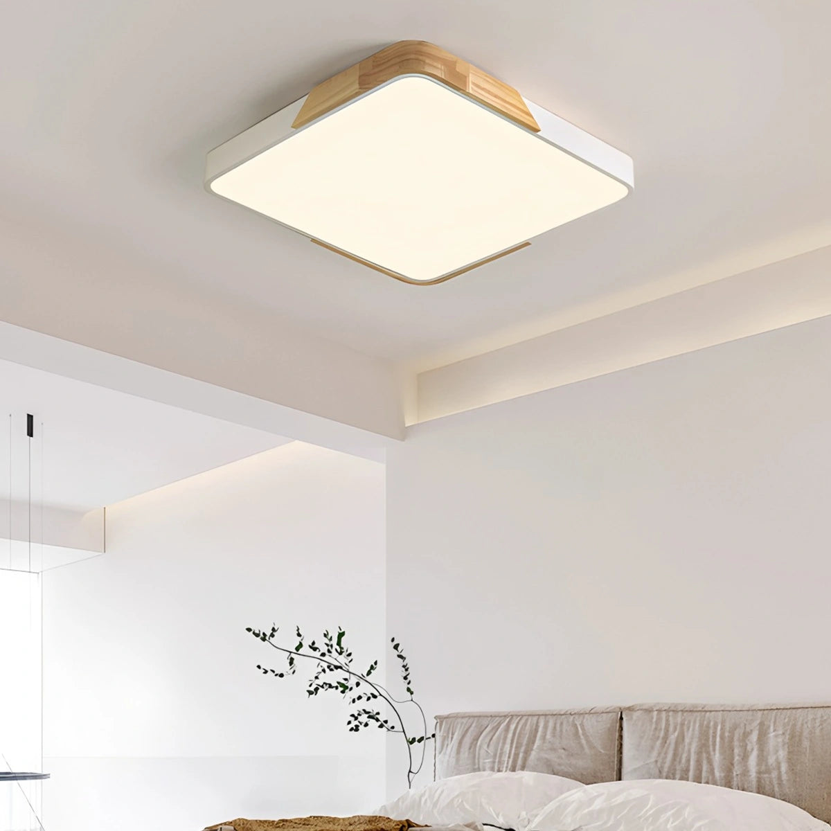 Antizer Minimalist Wood Ceiling Light for Bedroom