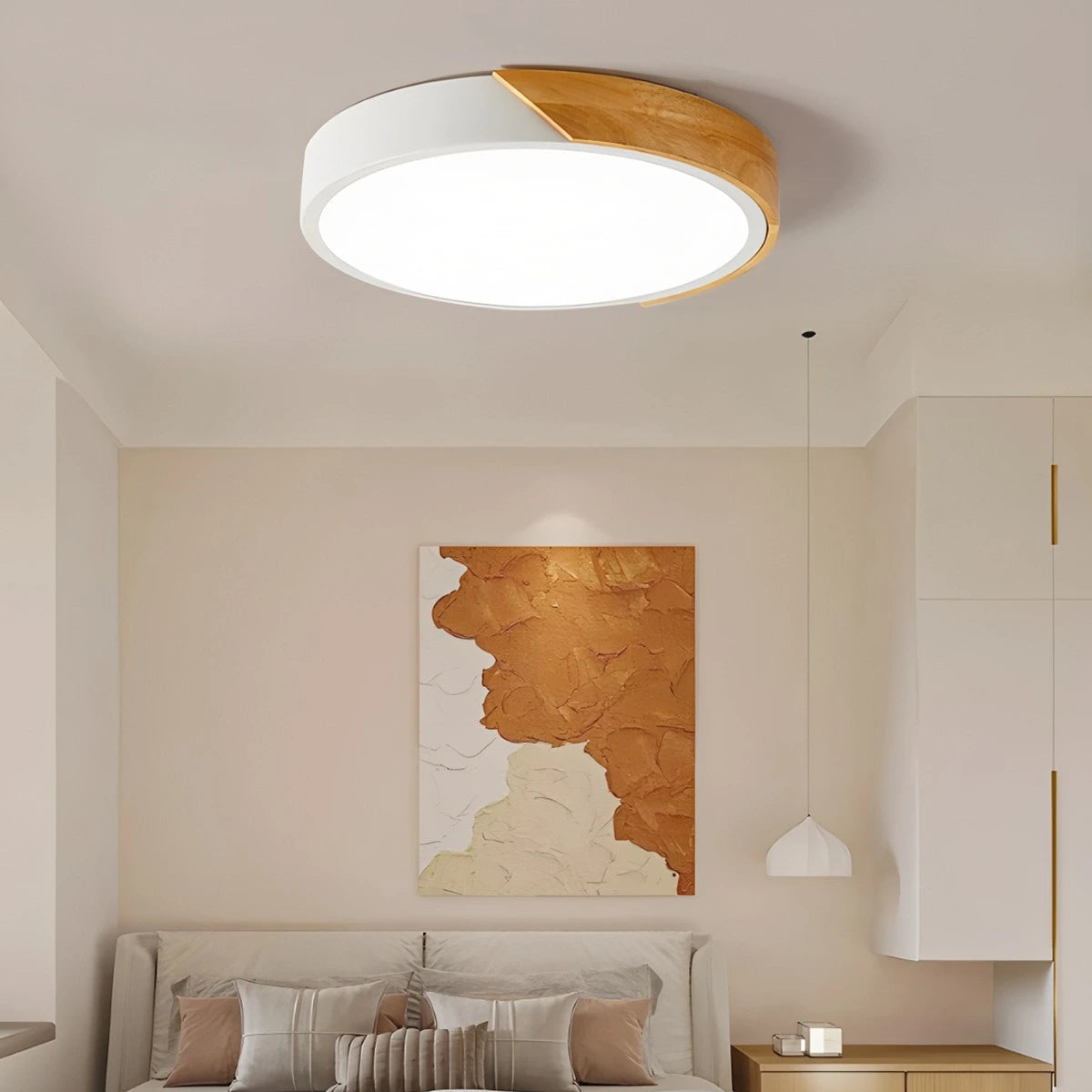 Antizer Minimalist Wood Ceiling Light for Bedroom