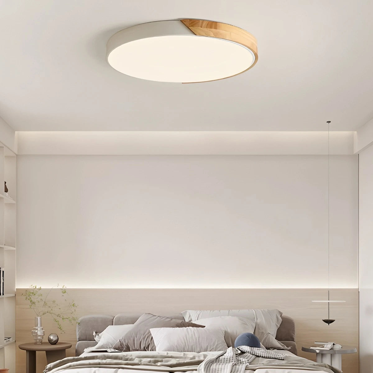 Antizer Minimalist Wood Ceiling Light for Bedroom