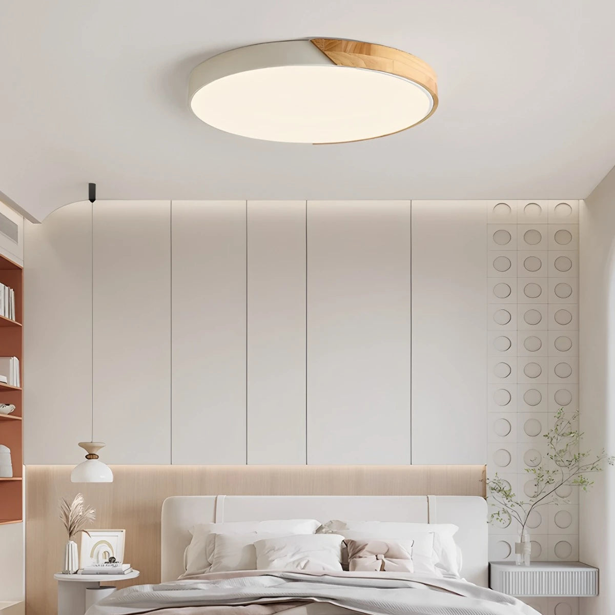 Antizer Minimalist Wood Ceiling Light for Bedroom
