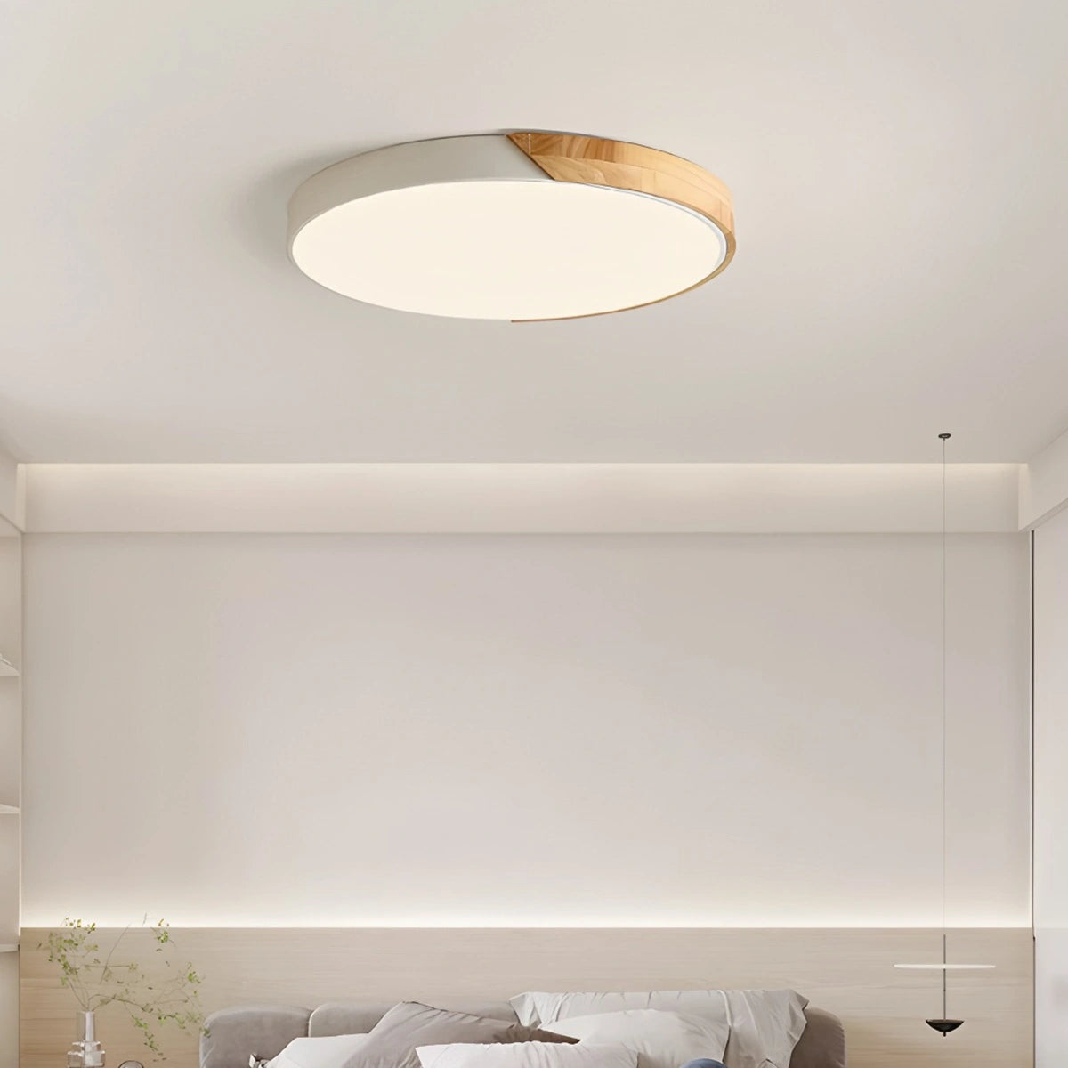Antizer Minimalist Wood Ceiling Light for Bedroom