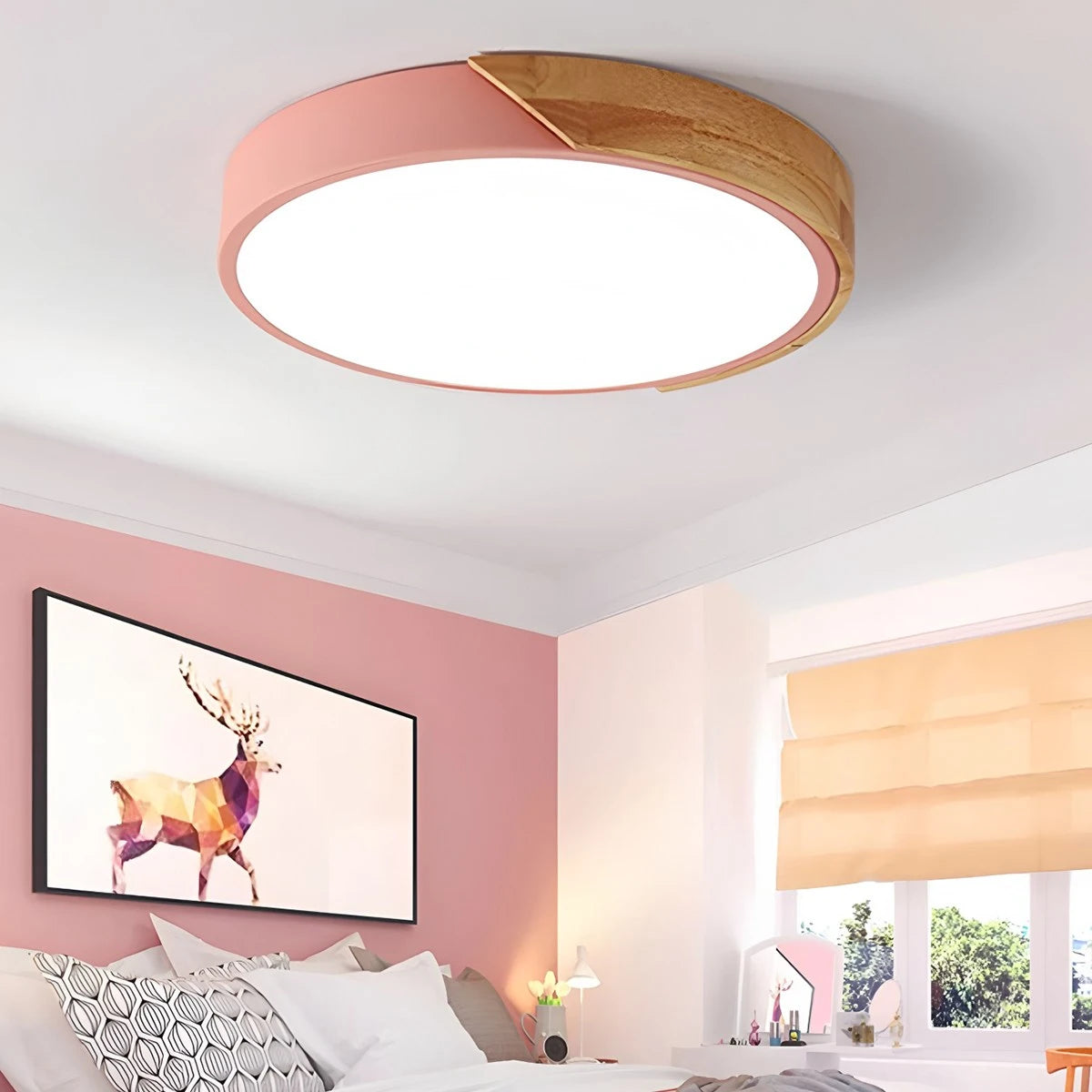 Antizer Minimalist Wood Ceiling Light for Bedroom