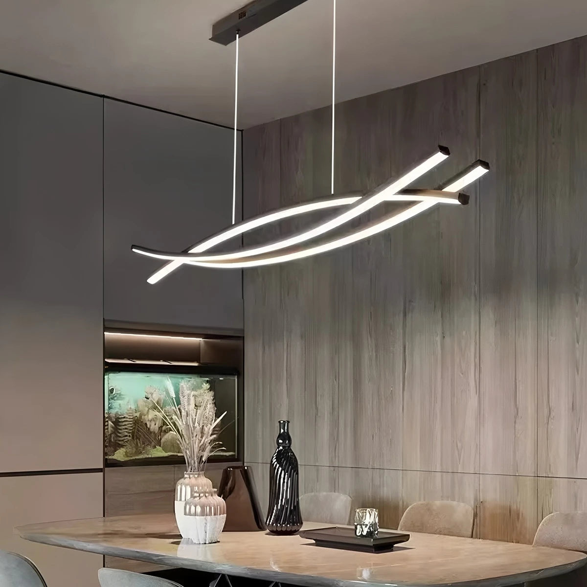 Antizer Eraj Curved LED Pendant Light for Kitchen Island