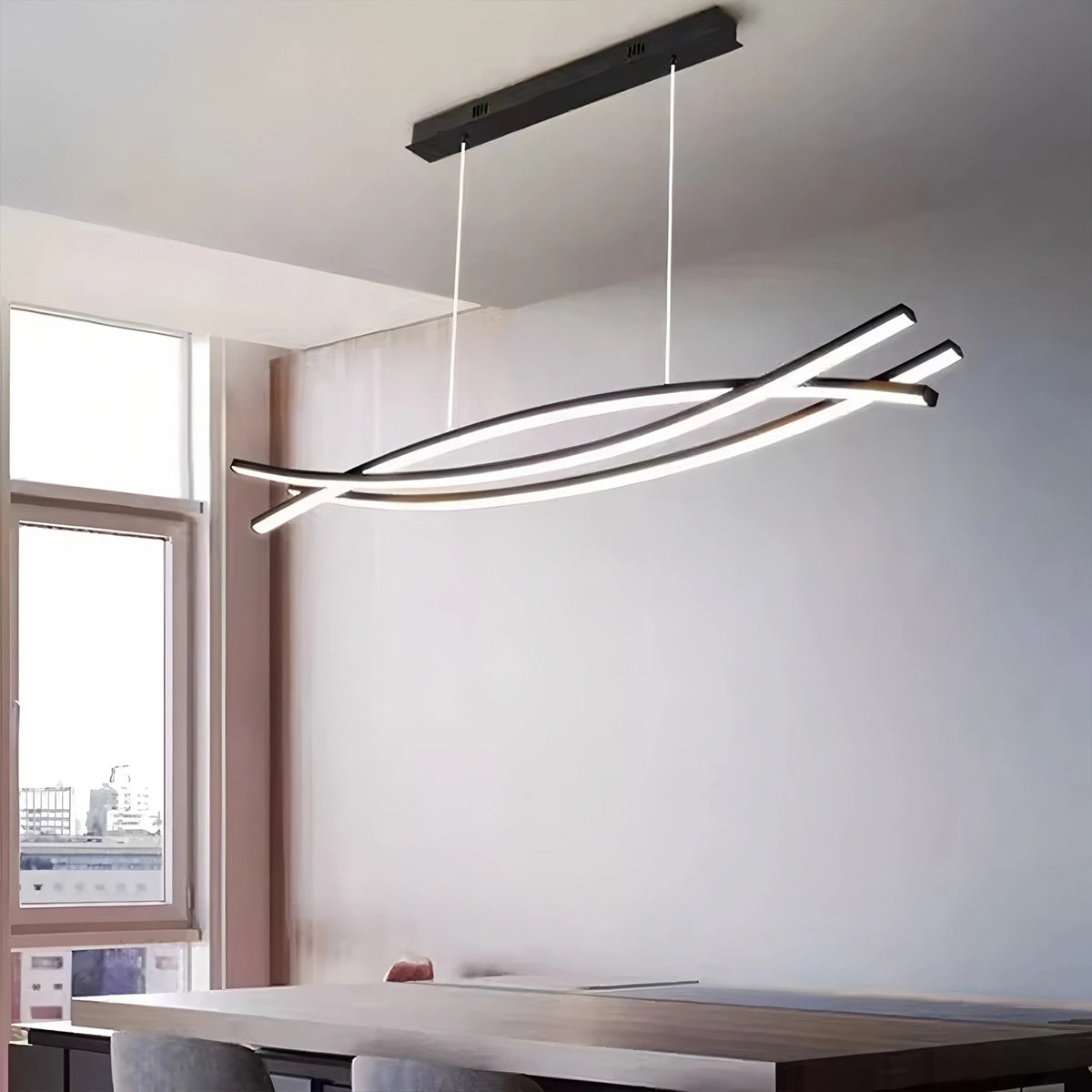Antizer Eraj Curved LED Pendant Light for Kitchen Island