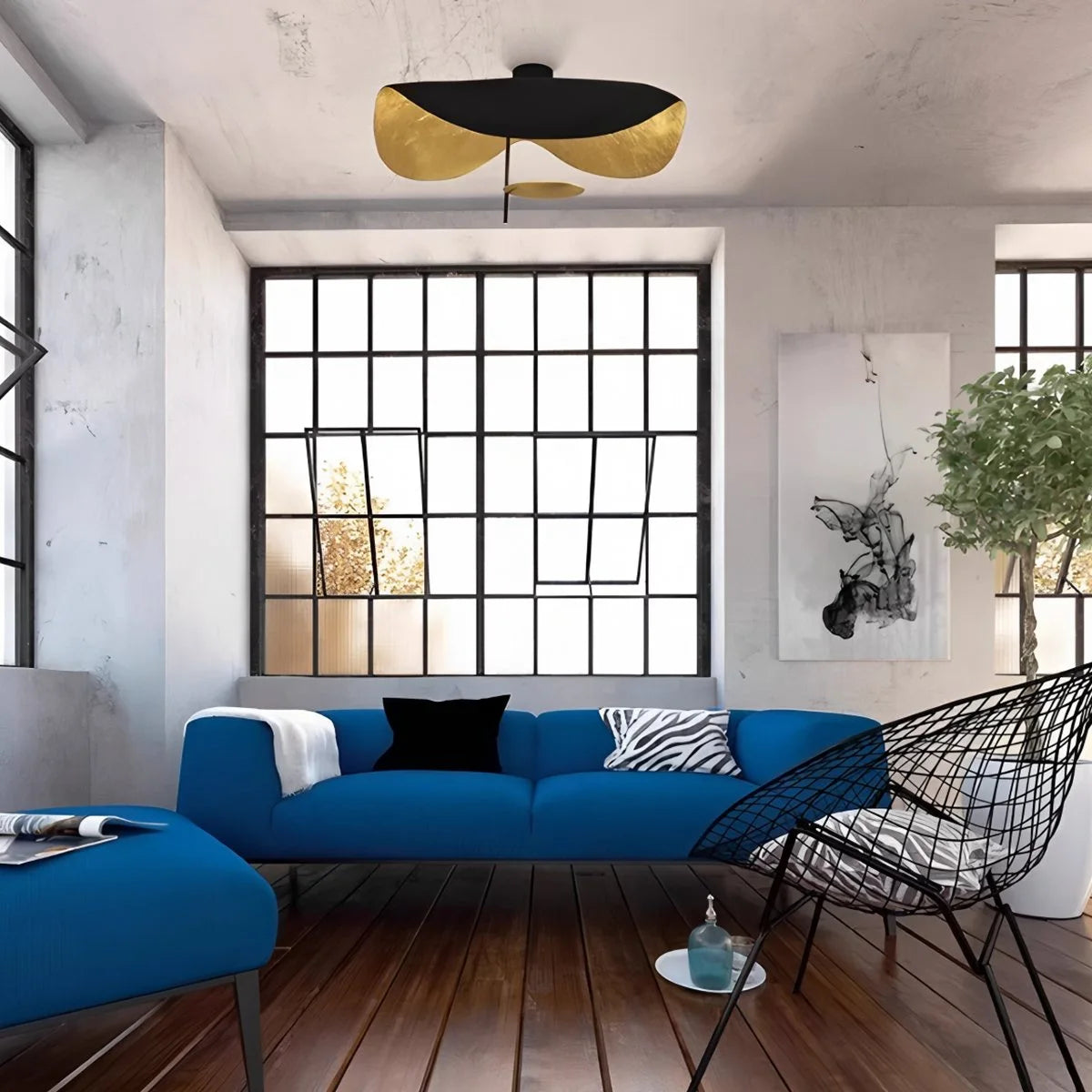 Antizer Sculptural Waveform Ceiling Light for Living Room