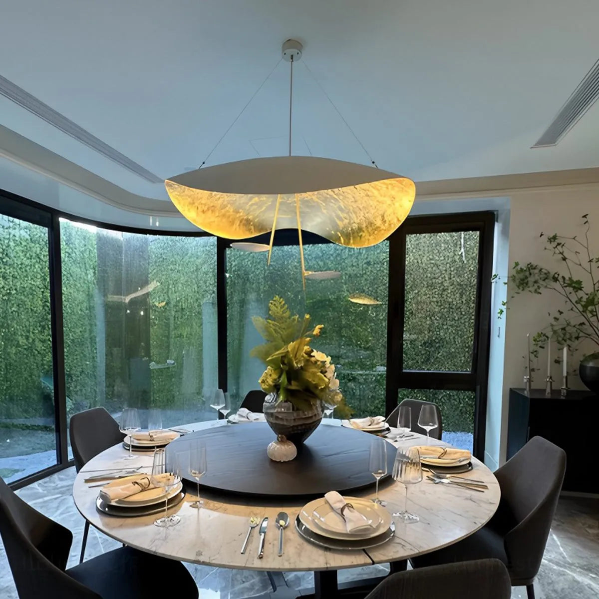 Antizer Modern Sculptural Leaf Pendant Light