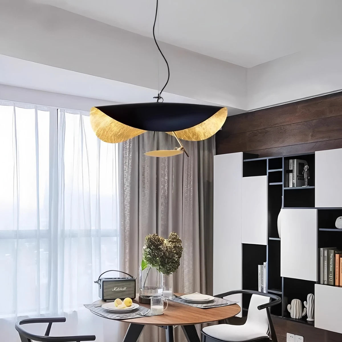 Antizer Modern Sculptural Leaf Pendant Light