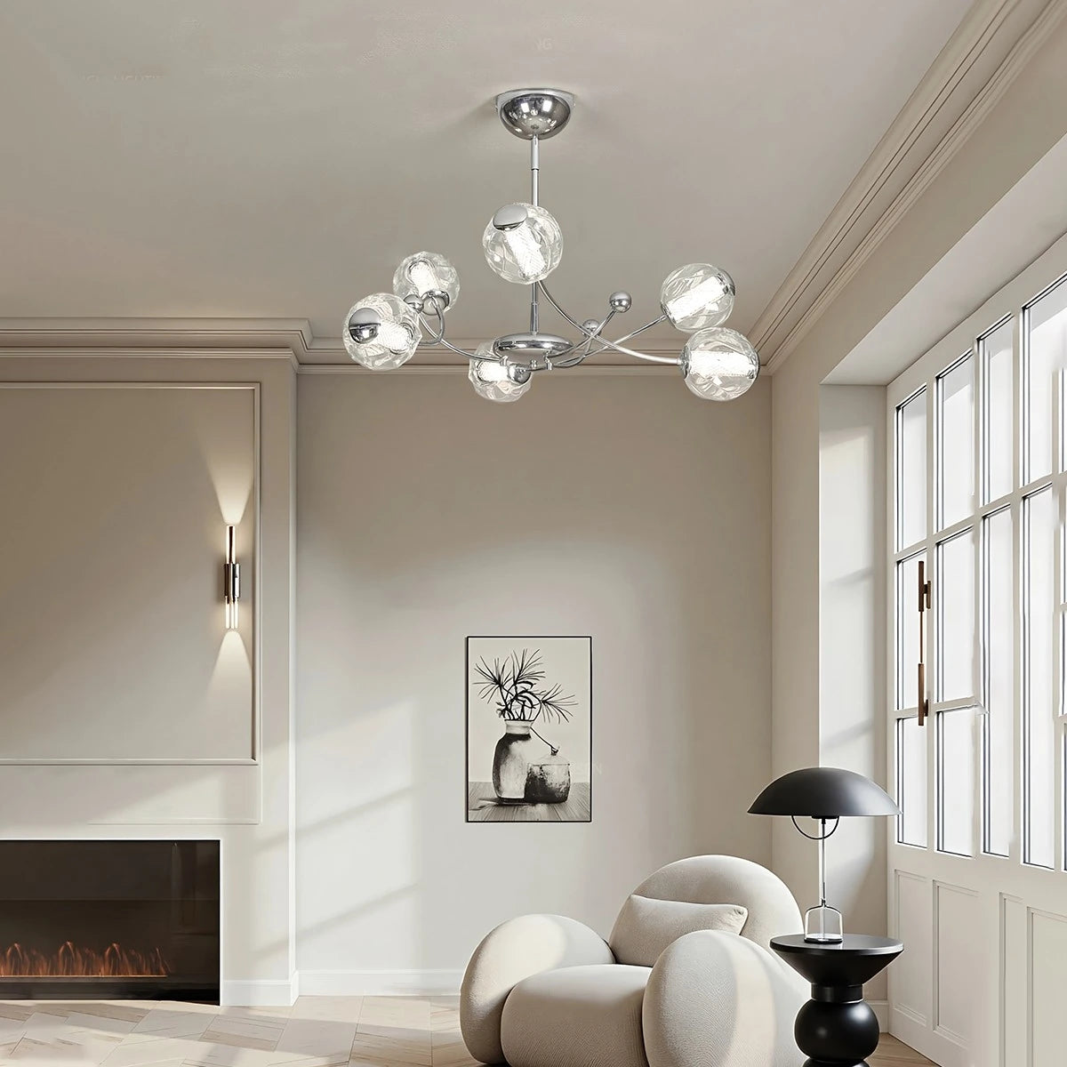 Antizer French Minimalist Glass Ball Chandelier