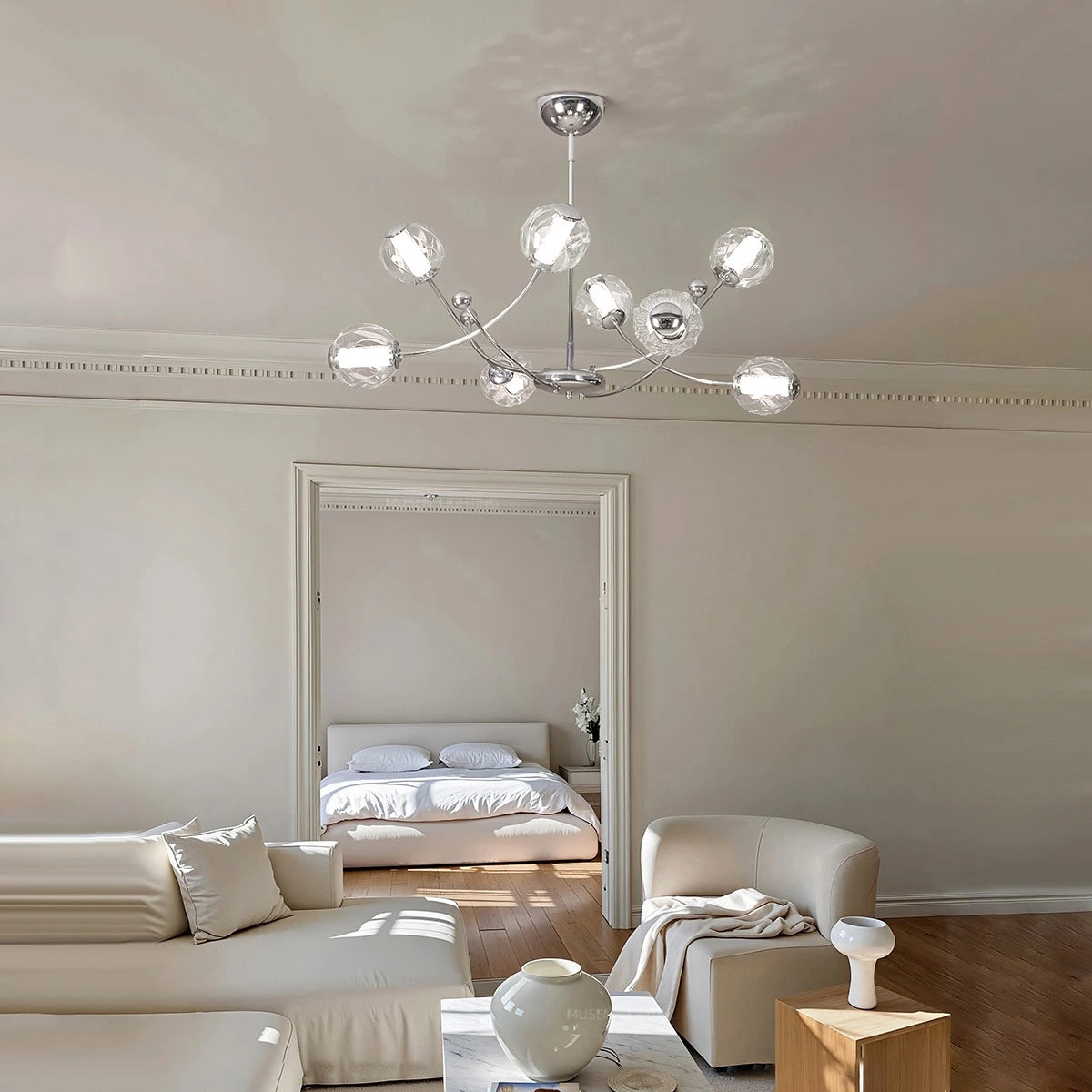 Antizer French Minimalist Glass Ball Chandelier