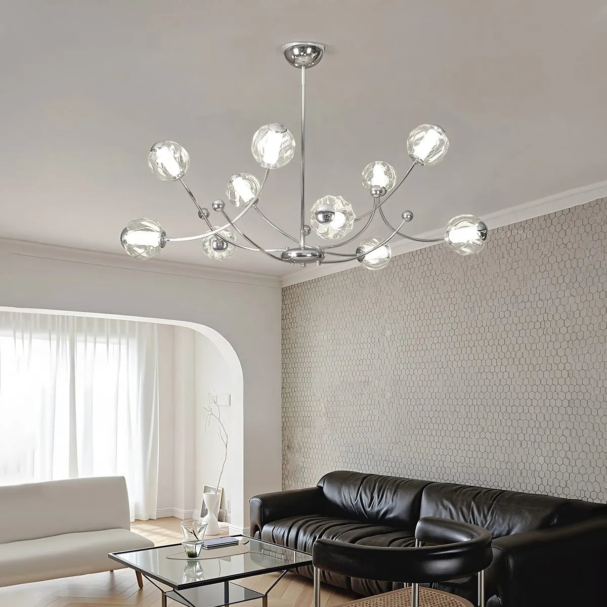 Antizer French Minimalist Glass Ball Chandelier