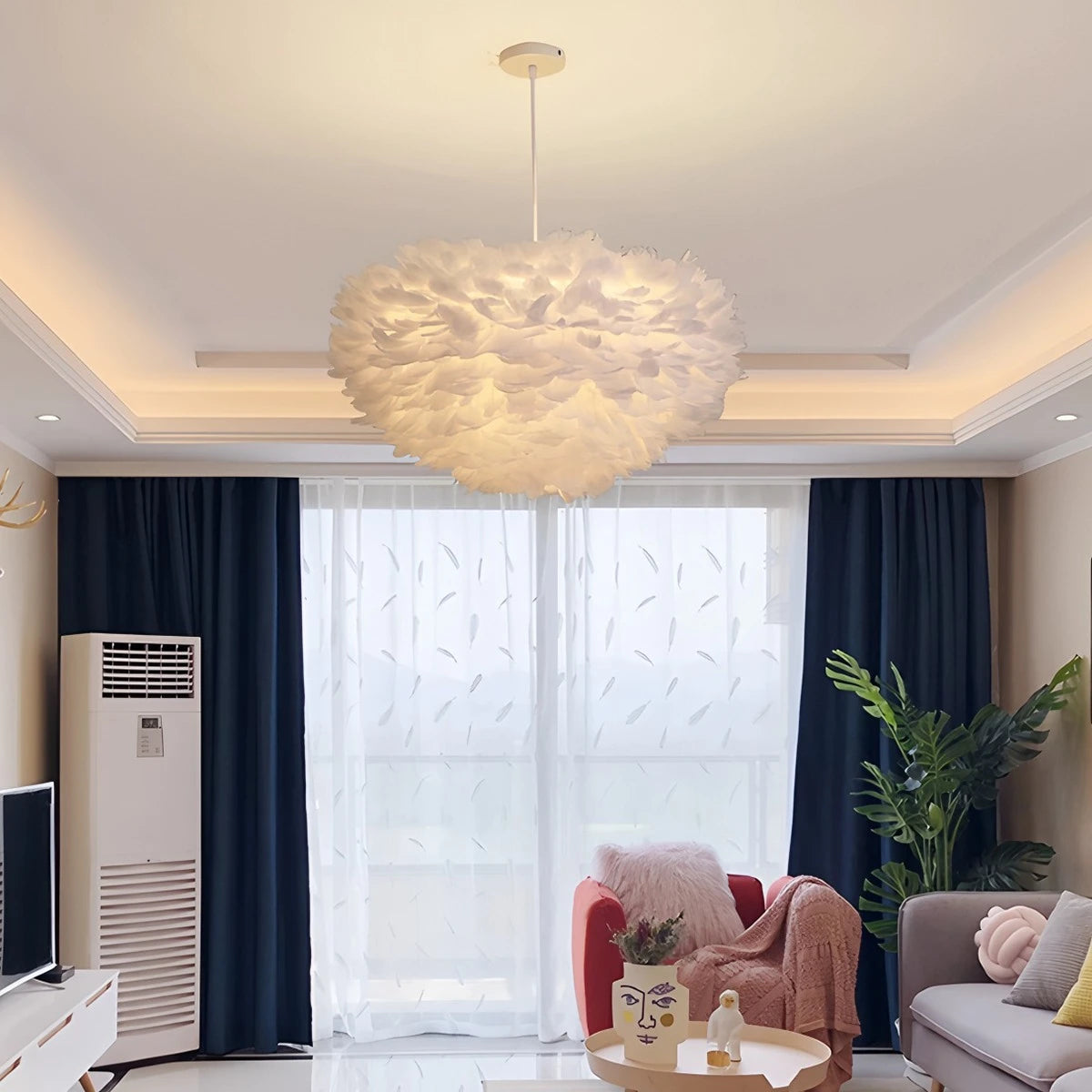 Antizer Goose Feather Pendant Light for Bedroom