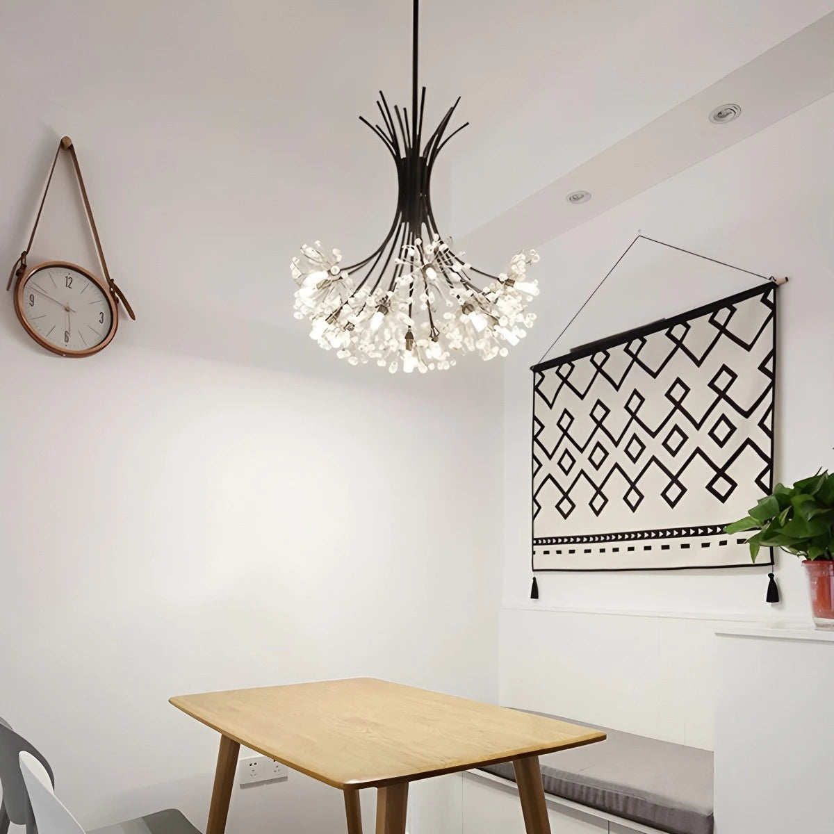 Antizer Gypsophila Bouquet Crystal Flower Chandelier