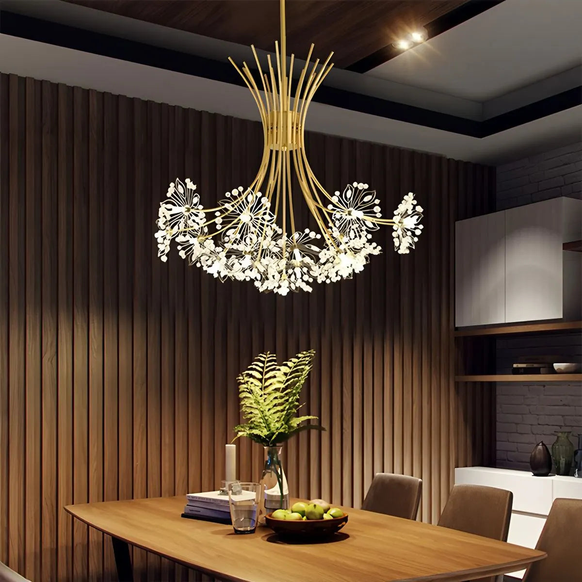 Antizer Gypsophila Bouquet Crystal Flower Chandelier
