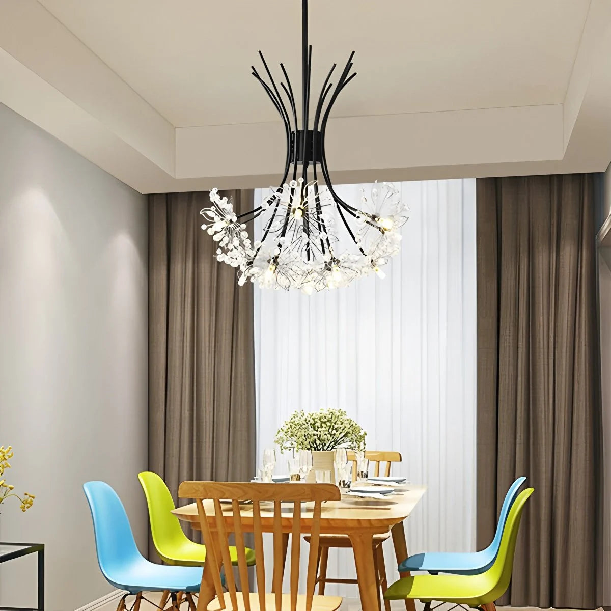 Antizer Gypsophila Bouquet Crystal Flower Chandelier