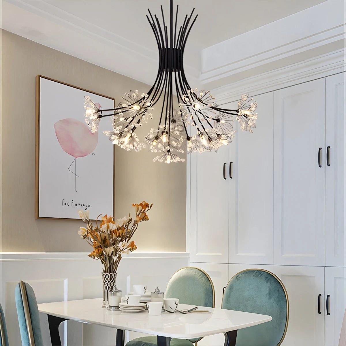 Antizer Gypsophila Bouquet Crystal Flower Chandelier