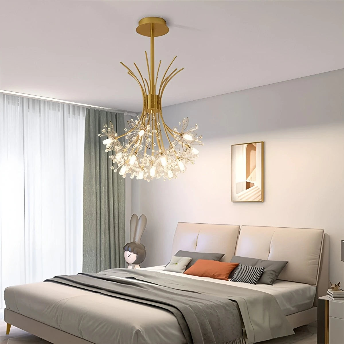 Antizer Gypsophila Bouquet Crystal Flower Chandelier