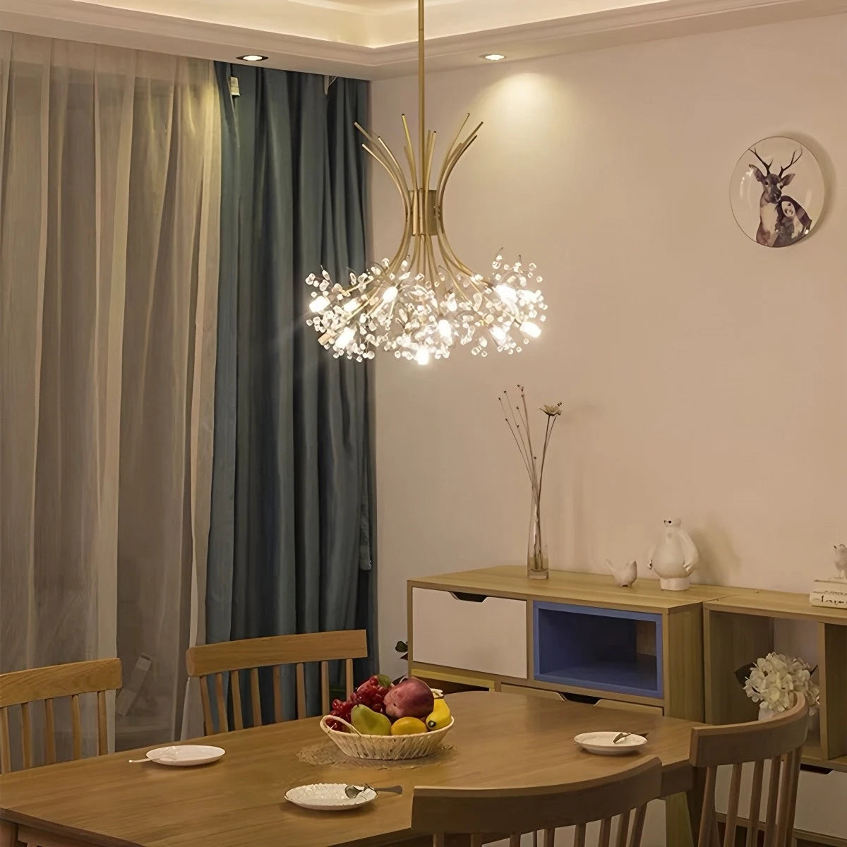 Antizer Gypsophila Bouquet Crystal Flower Chandelier