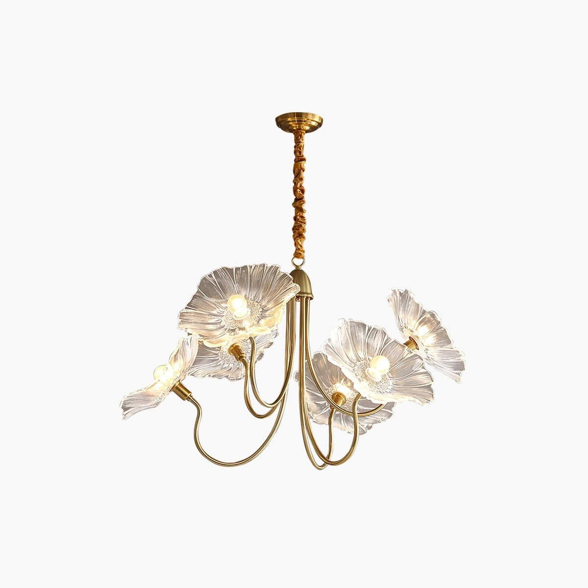 Antizer Lotus Leaf Glass Chandelier for Living Room