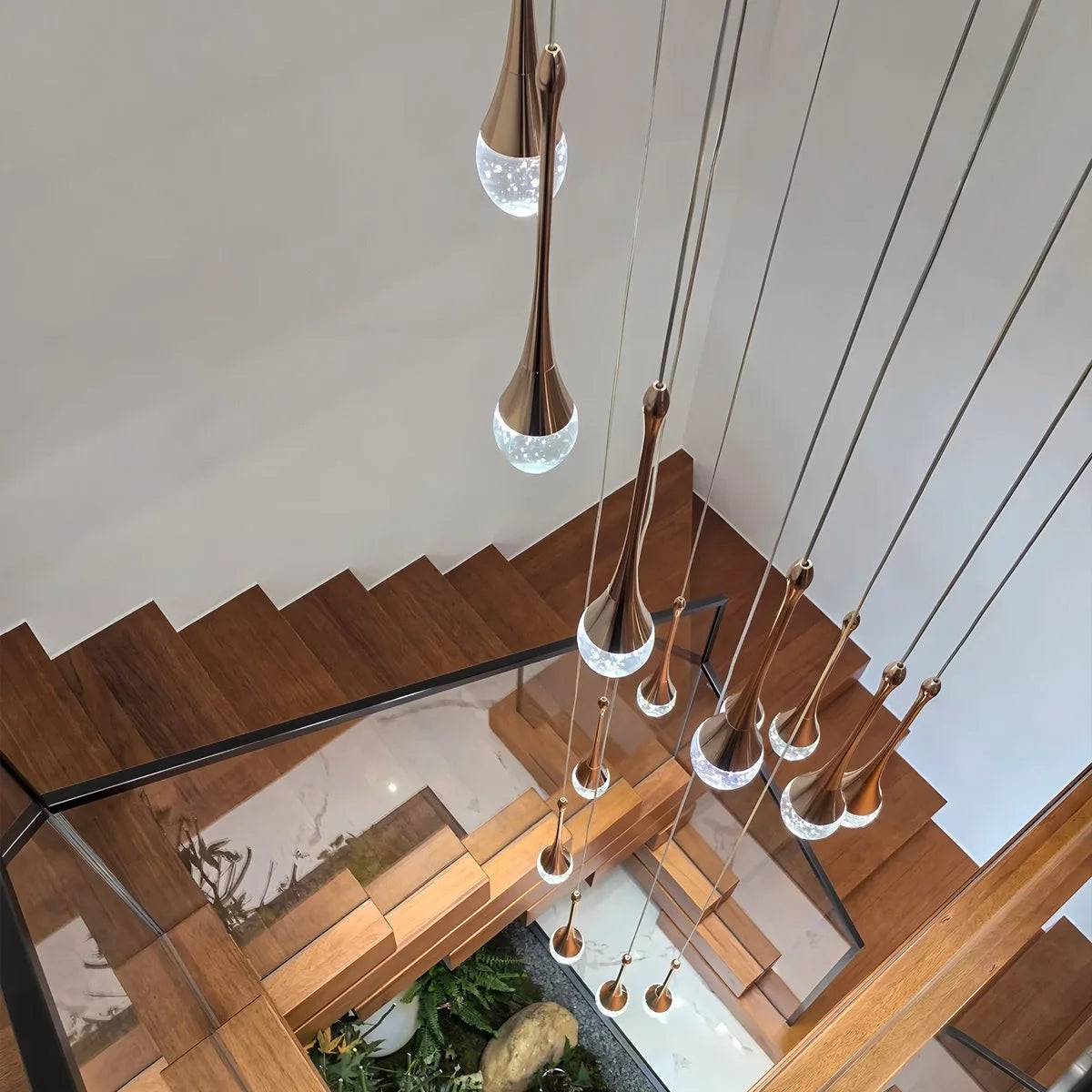 Antizer Luxury Water Drop Pendant Chandelier for Living Room