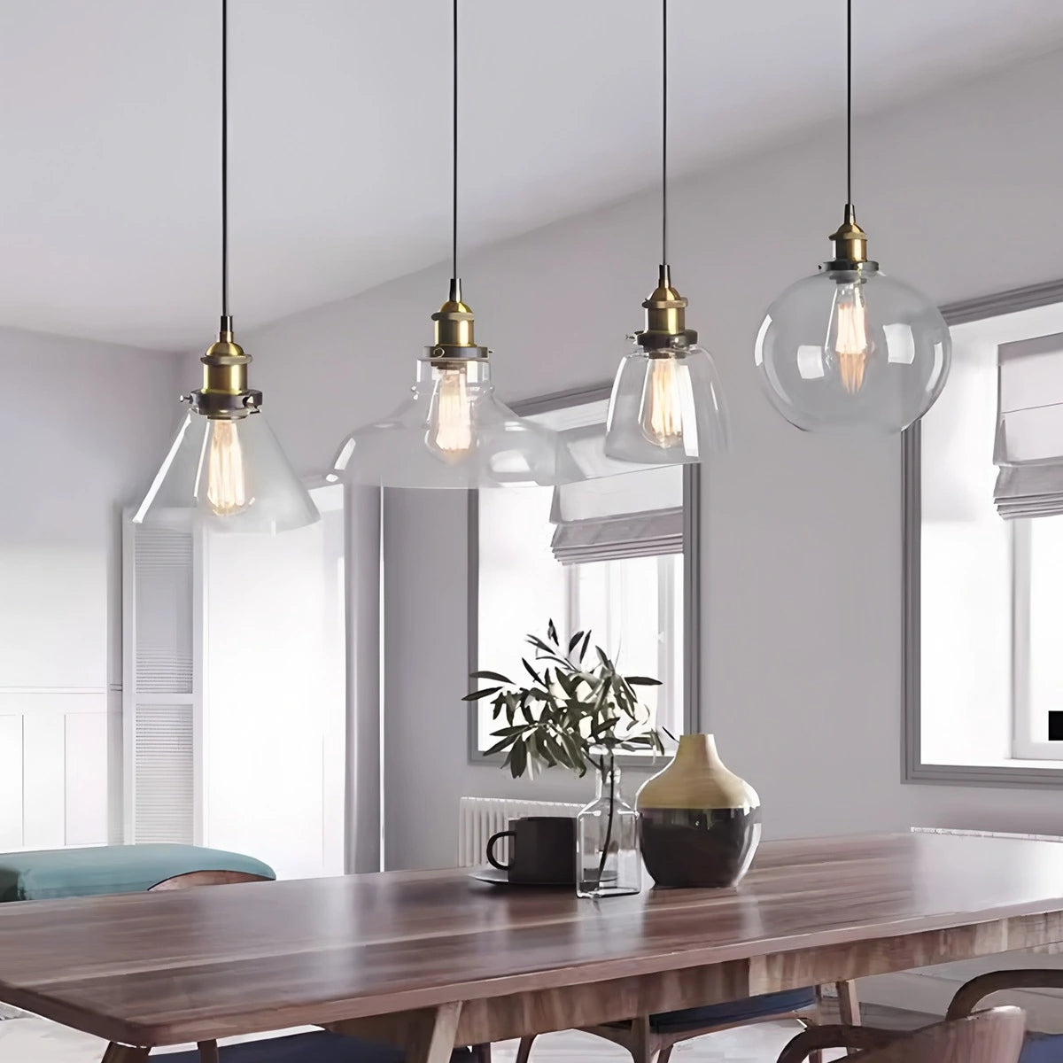 Antizer Mabel Glass Pendant Light for Kitchen Island