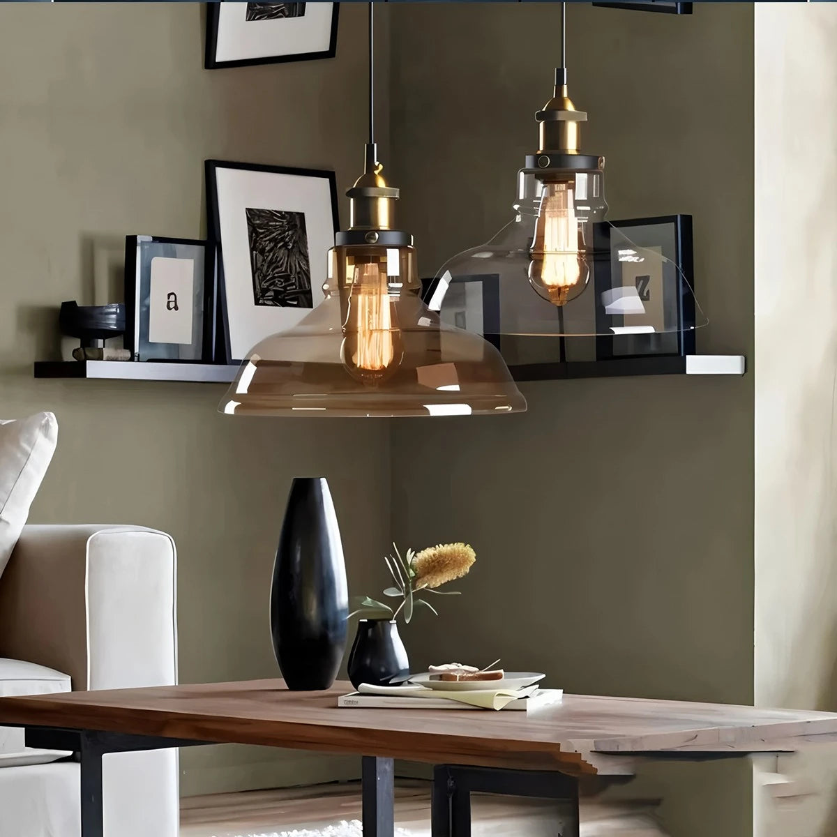 Antizer Mabel Glass Pendant Light for Kitchen Island