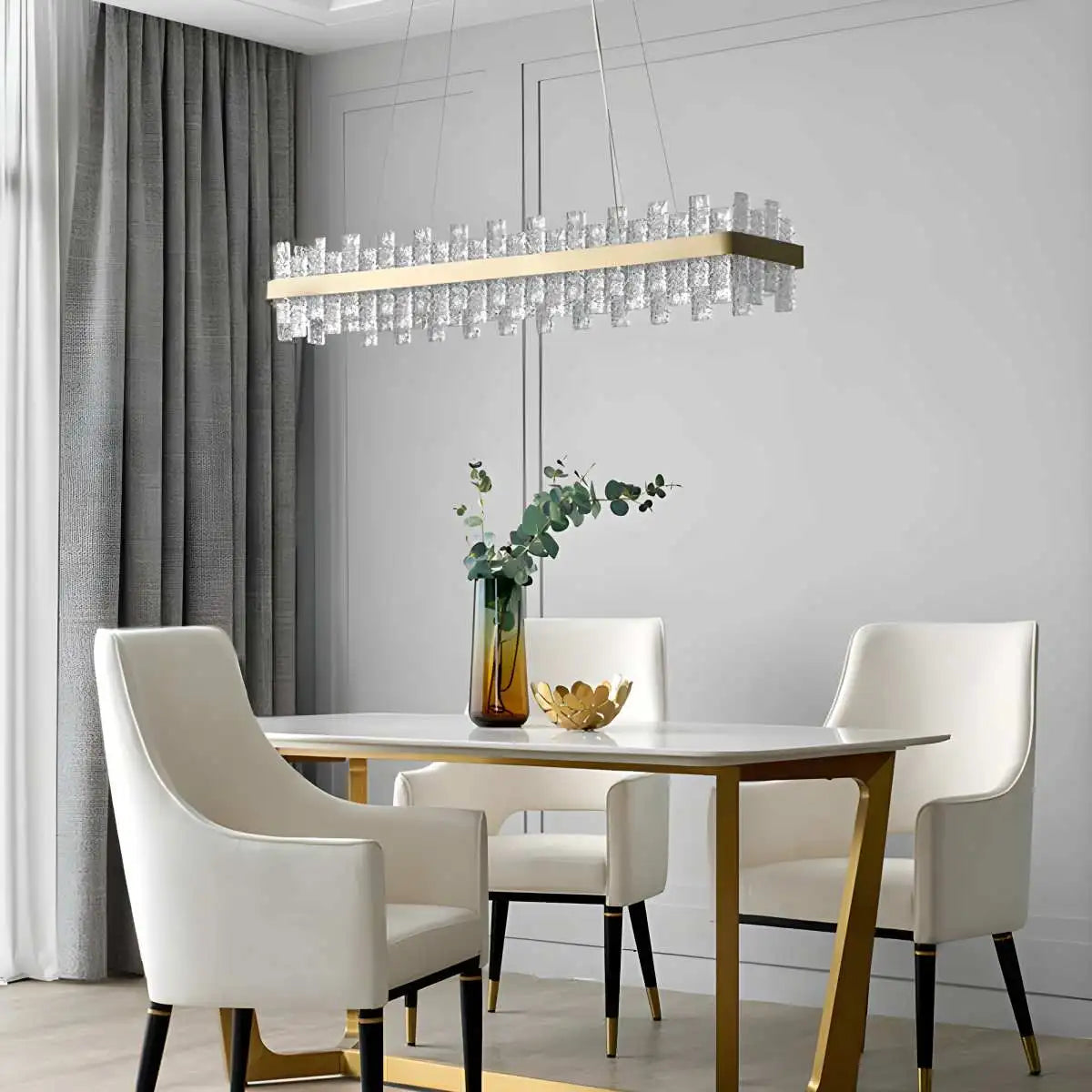 Antizer Modern Frosted Glass Crystal Chandelier
