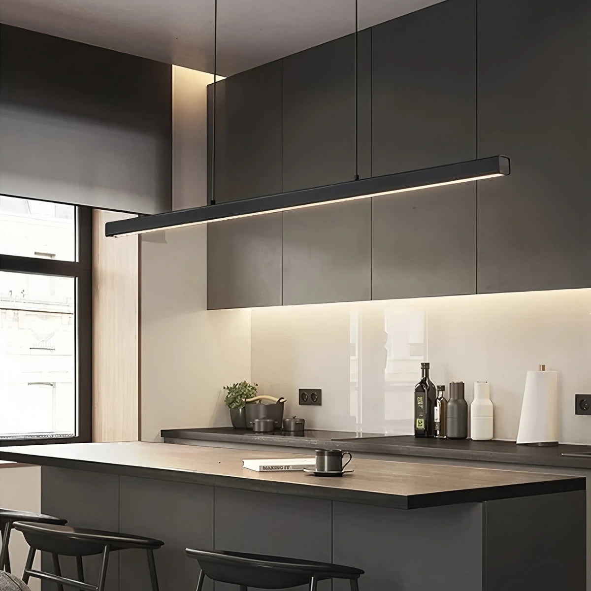 Antizer Modern Linear Pendant Light for Kitchen Island