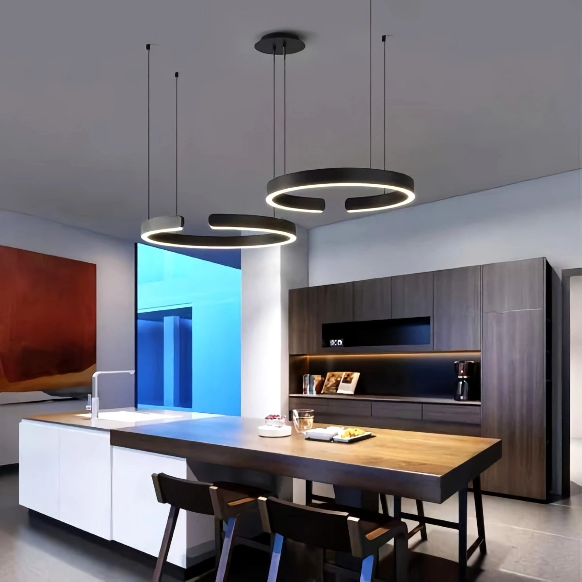 Antizer Modern Ring LED Chandelier for Living Room