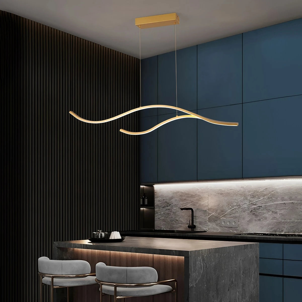 Antizer Modern Waves Hanging Pendant Light