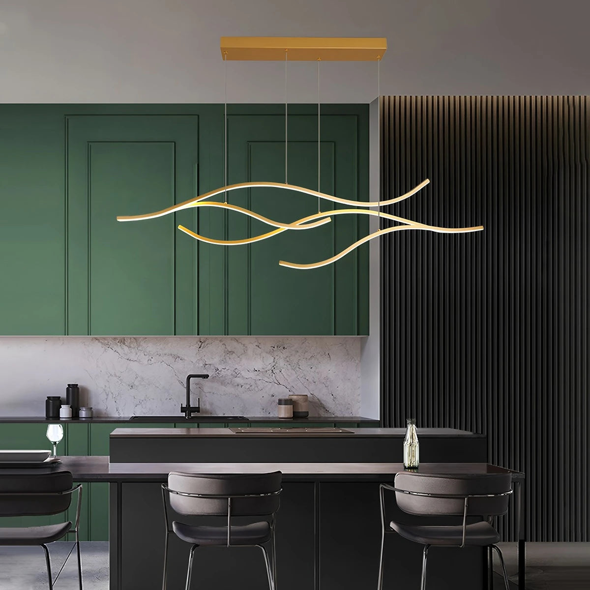 Antizer Modern Waves Hanging Pendant Light