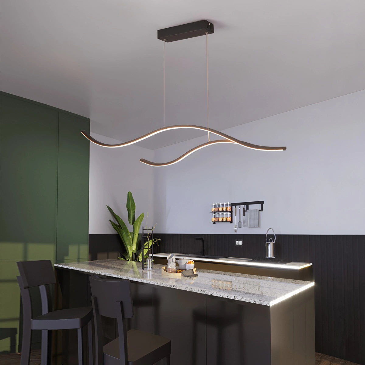 Antizer Modern Waves Hanging Pendant Light