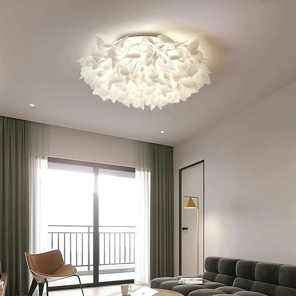 Antizer White Flower-Shaped Flush Mount Ceiling Light
