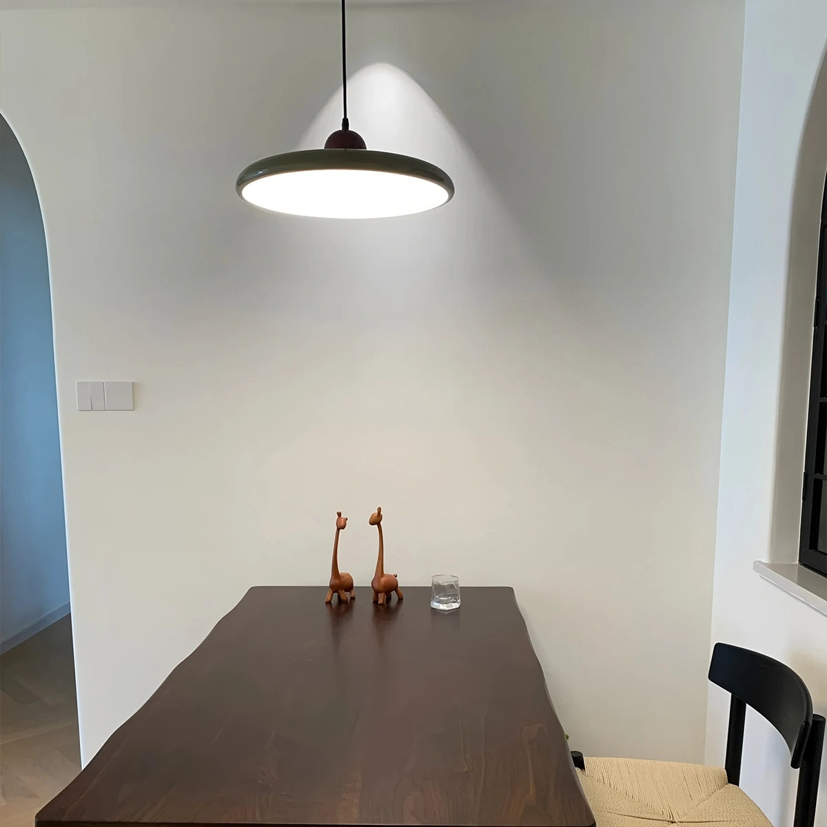 Antizer Retro Walnut Color Round UFO Pendant Light