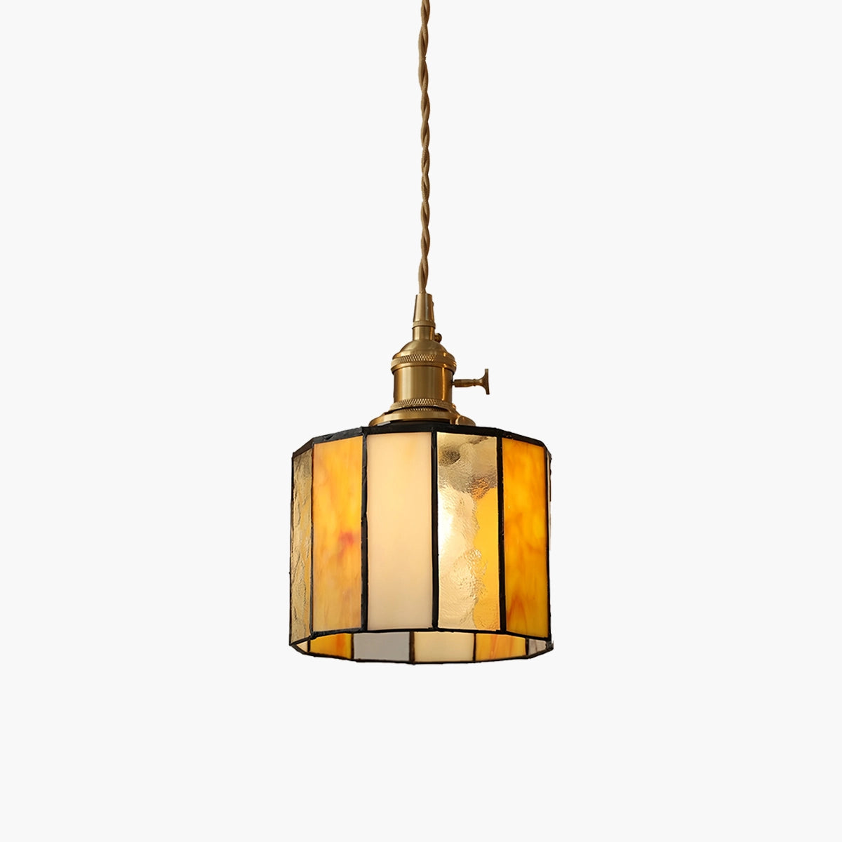 Antizer Vintage Brass Glass Pendant Light