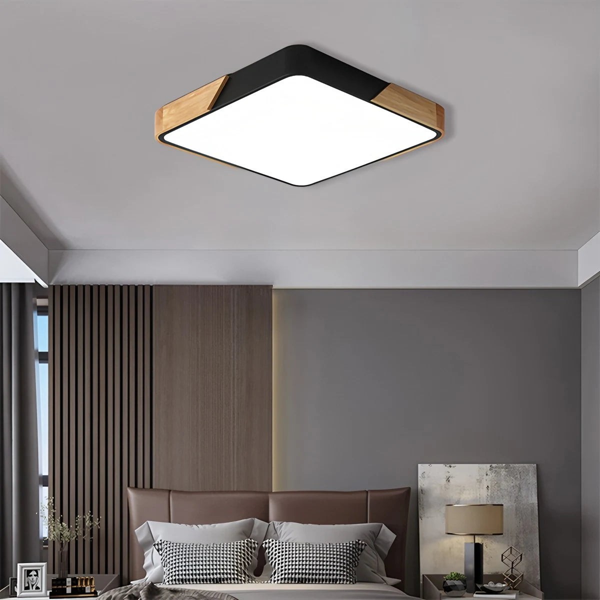 Antizer Minimalist Wood Ceiling Light for Bedroom