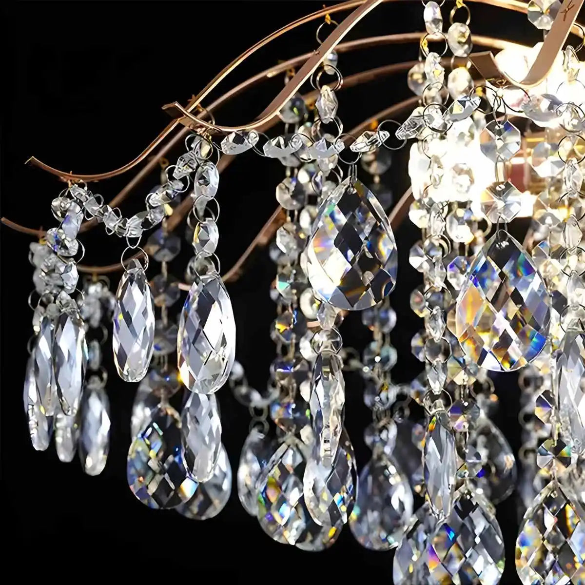 Antizer French Vintage Crystal Ceiling Chandelier
