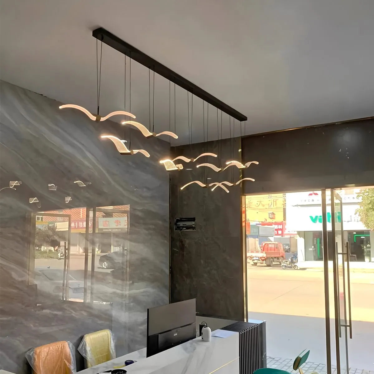 Antizer Light Luxury Art Seagull Pendant Lamp for Living Room