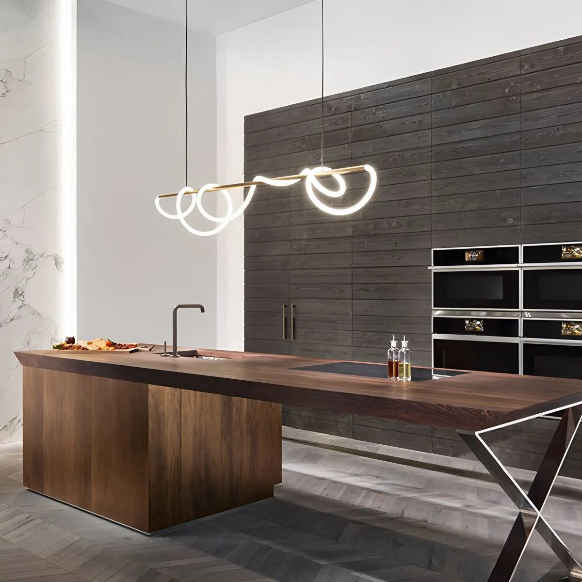 Antizer Modern Long Hose Led Pendant Light for Dining Room