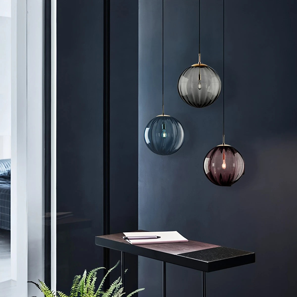 Antizer Modern Nordic Water Pattern Glass Ball Pendant Light